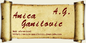 Anica Ganilović vizit kartica